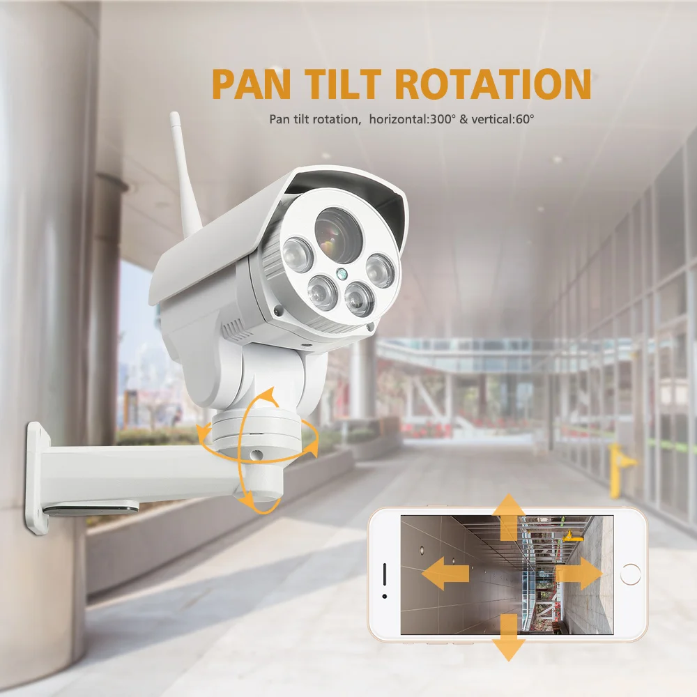 4K 8MP 5MP WIFI/4G Sim Card PTZ IP Camera Outdoor 5X / 10X Optical Zoom Auto Focus Lens Wireless CCTV Surveillance Camera