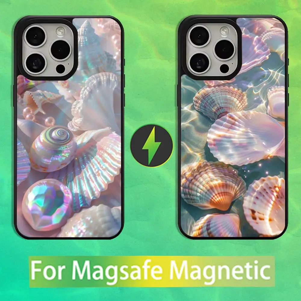 

Pink Shell Starfish Phone Case For iPhone 16,15,14,13,12,11,Pro,Max,Plus,Mini,Magsafe,Magnetic Wireless Charging Case