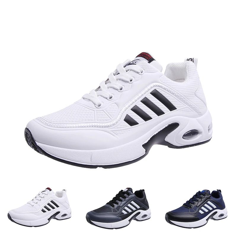 Running Shoes Men's Lightweight Outdoor Casual Sneakers Comfortable Breathable Training Fitness Shoes Black White Male Footwear