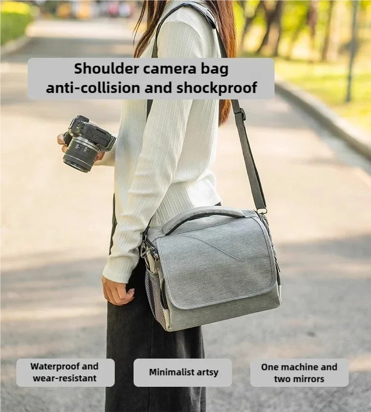 

Camera bag for Canon R10 mirrorless, M50 second generation, R8, 200D, Fuji XT50 Sony ZVE10, Nikon ZF, outdoor waterproof.