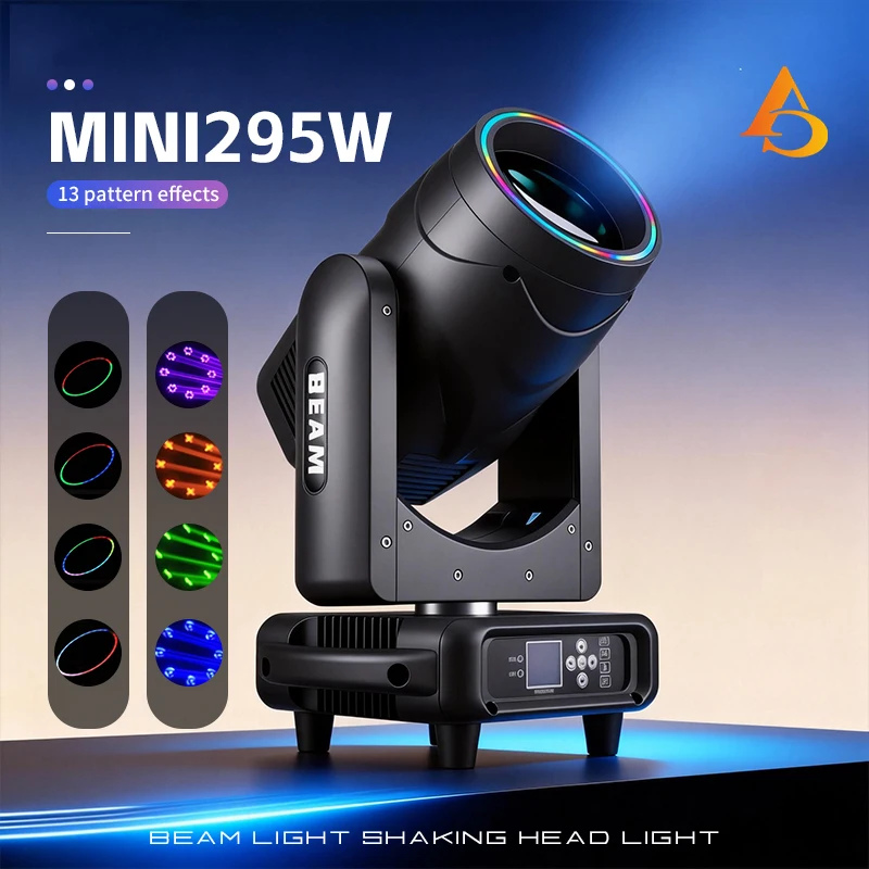 1-4PCS/AICPOSE Beam Moving Mini 295W Head Light RGB Aperture Adjustable Elliptical Prism for DJ Music Festival Performance