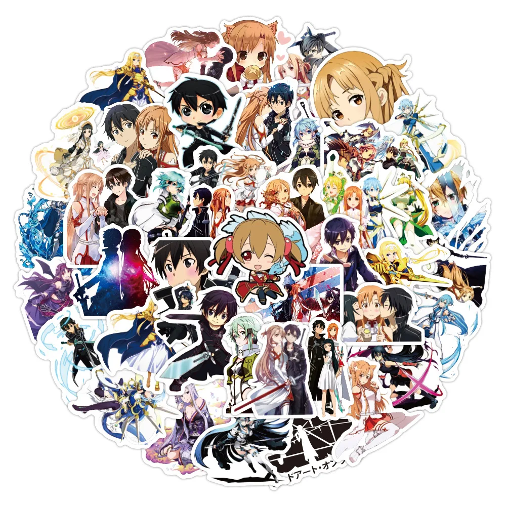 10/30/50PCS Anime Sword Art Online SAO Stickers Kids Toy Gift Waterproof Decals DIY Notebook Guitar Phone Suitcase Bike Sticker