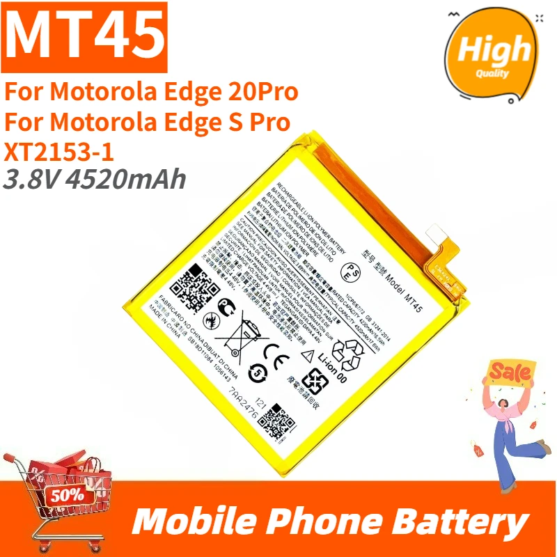 

High Quality MT45 Phone Battery 3.8V 4520mAh For Motorola Edge 20Pro/S Pro XT2153-1 Brand New Replacement Battery