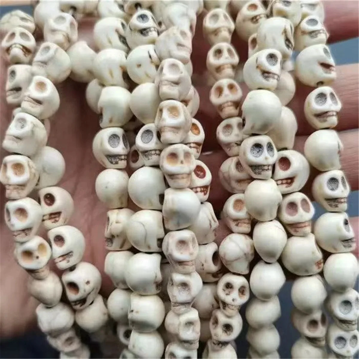 Ch70 20 peças 11mm contas de caveira roupas multicoloridas contas artesanais faça você mesmo pulseira colar joias góticas acessórios de contas artesanais