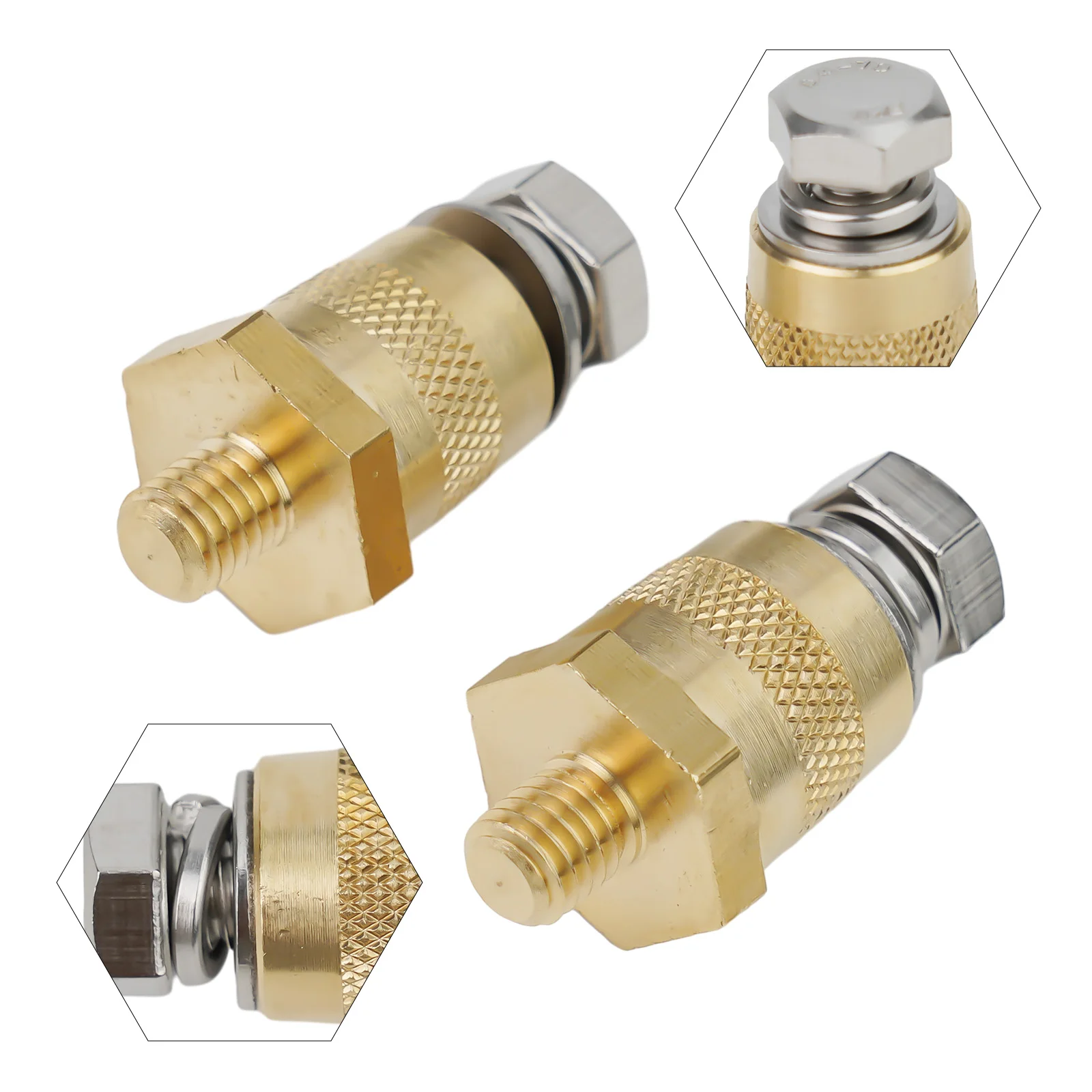 2 Pieces M8 Battery Pole Adapter Terminals with Stainless Screws for Replacement and Maintenance of Car and Marine Batteries