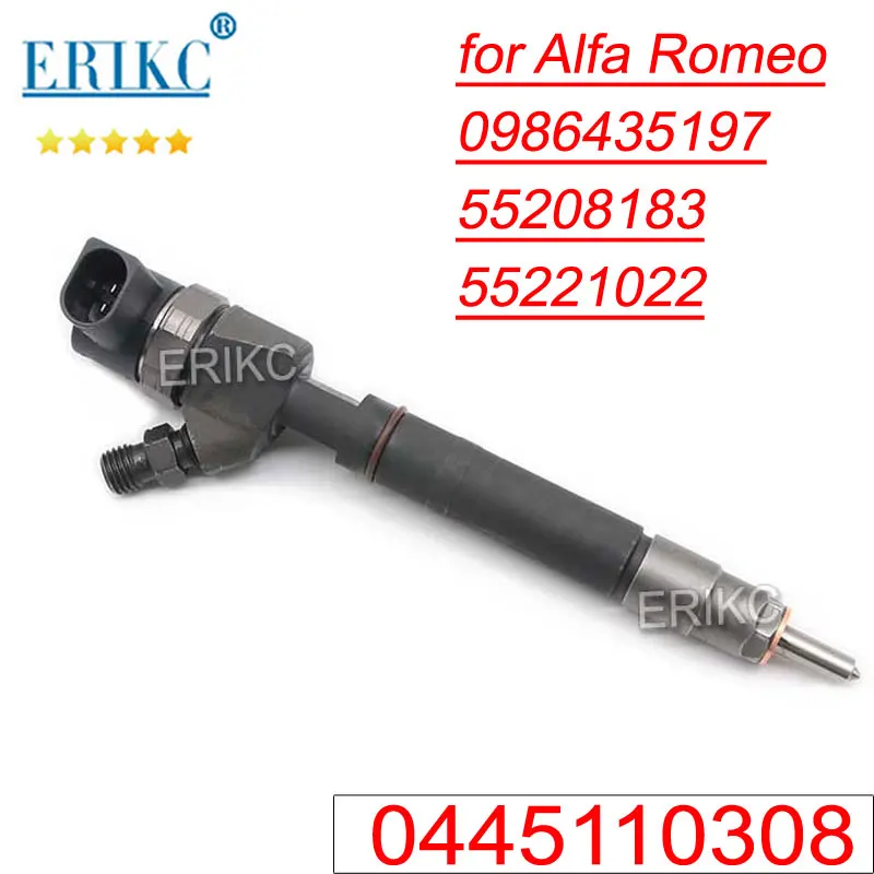 

ERIKC 0445110308 Sprayer Nozzle 0 445 110 308 Common Rail Diesel Fuel Injector 0986435197 for Bosch Alfa Romeo 55208183 55221022