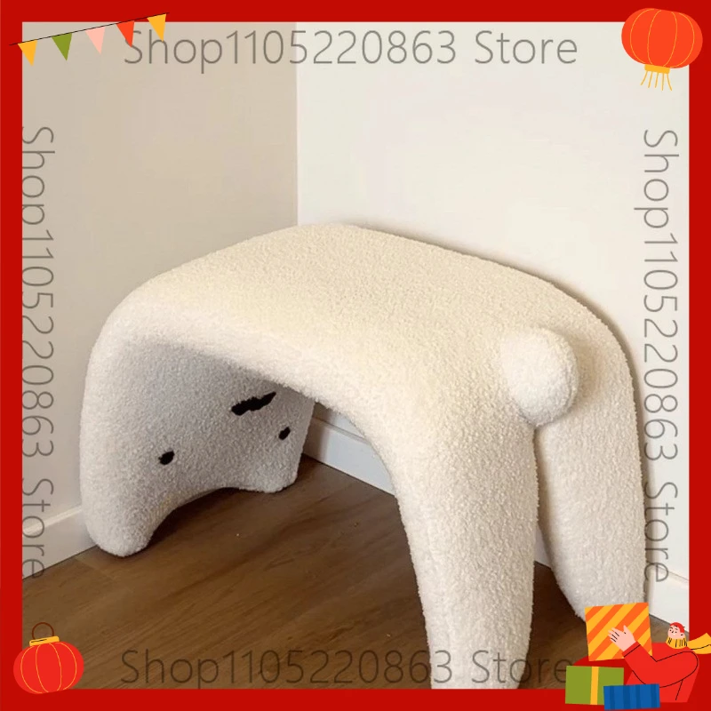 Cute cat wooden stool household door shoe stool entrance stool entrance sofa