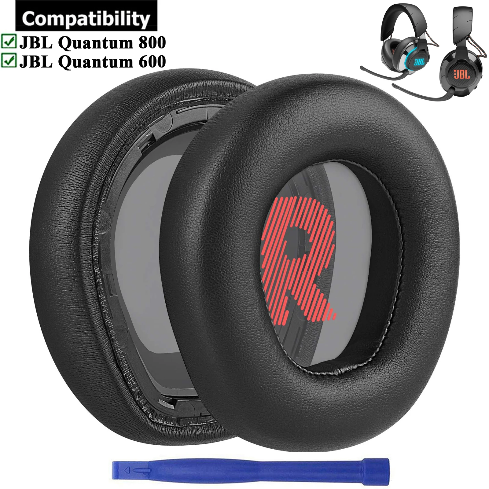 Protein Leather Replacement Earpads Ear Cups Pads Cushions Repair Parts for JBL Quantum 800 600 Q800 Q600 Headphones Headsets