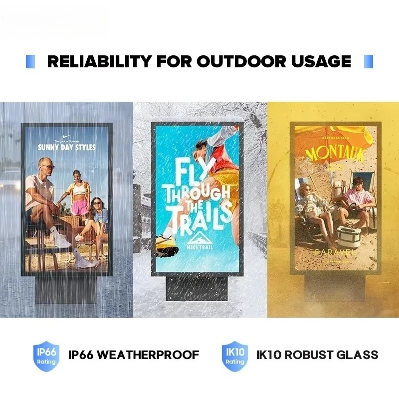 Waterproof Sun Readable Kiosk IP65 3000 Nits Android Totem Electrical Advertising Screen Outdoor LCD Display Digital Signage