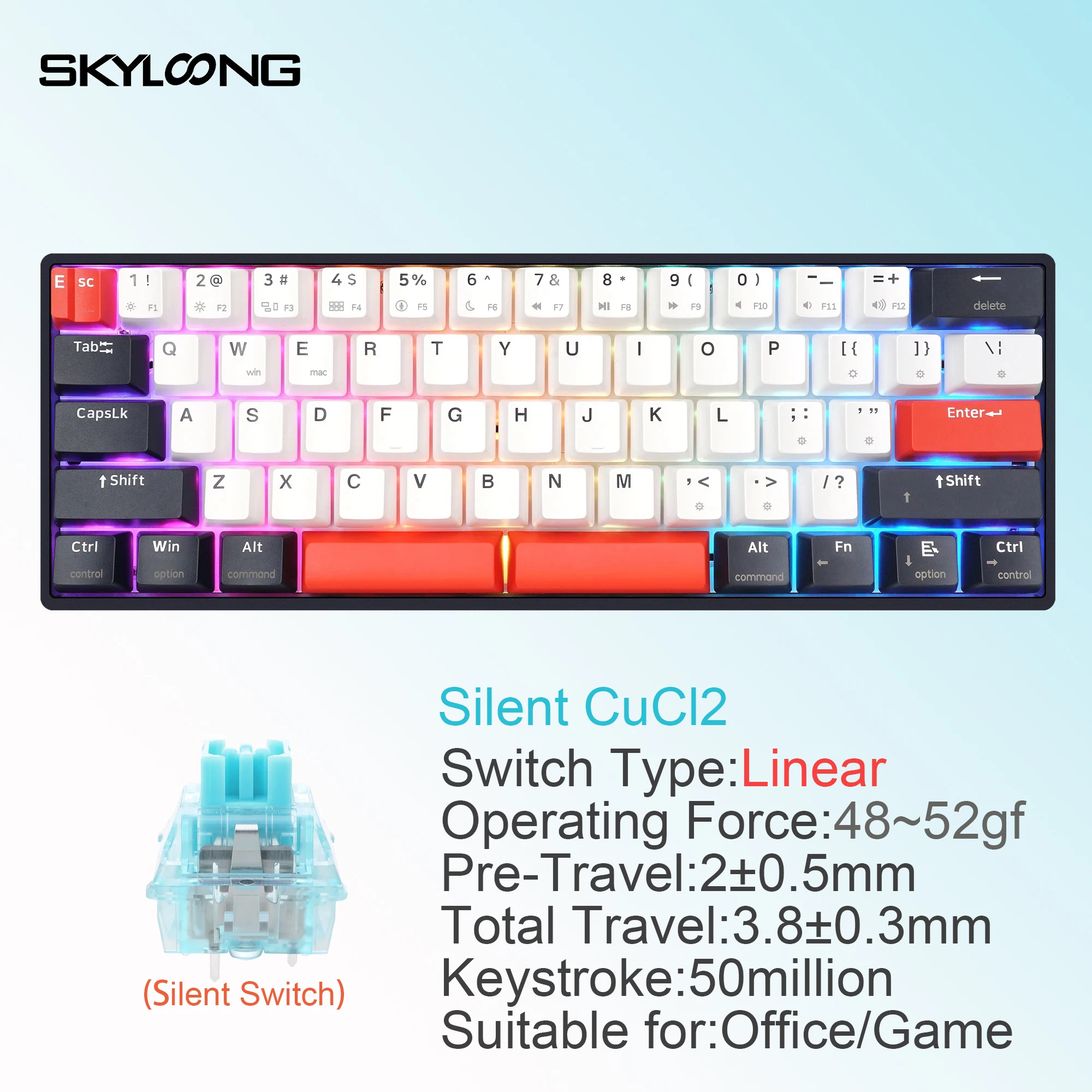 キーボード SKYLOONG GK61 QMK/VIA S9d1726b98453442fbd9146516d4ee