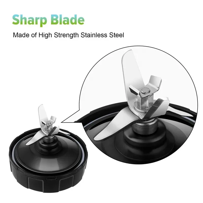 For Nutri Ninja Auto iQ BL480 BL481 BL482-30 BL487 Blender Juicer 7 Fin Extractor Bottom Blade,With Silicone Rubber Seal Sealing image 6