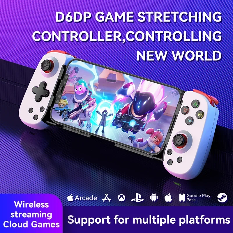 D6DP беспроводной BT растягивающийся игровой контроллер для телефонов Android IOS ПК-устройства Геймпад Джойстик для PS4 PS5 Switch Xbox Console
