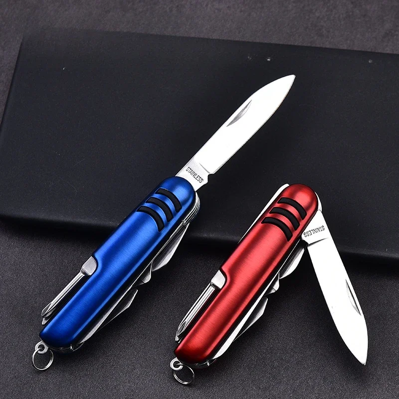 New Outdoor Multifunctional Swiss Knife Camp Multitool Bottle Opener Folding Knife Portable Scissors Military Fold Pocket Knife