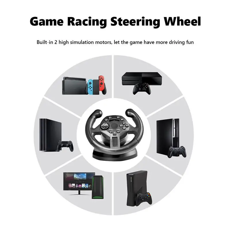 New Mini Game Racing Steering Wheel for PS3 PC Vibration Joysticks Remote Controller