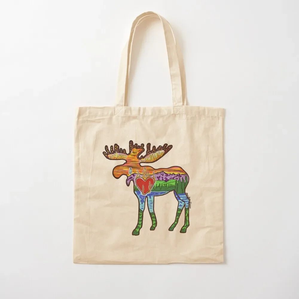 

Heart Afire Moose Tote Bag hand bags tote bags aesthetic sacs de shopping Tote Bag