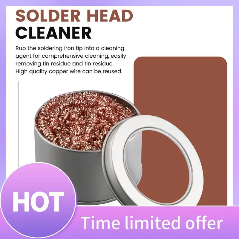

B69C 10X Soldering Tip Cleaners Desoldering Cleaning Ball Welding Soldering Iron Mesh Filter Metal Dross Box With Box