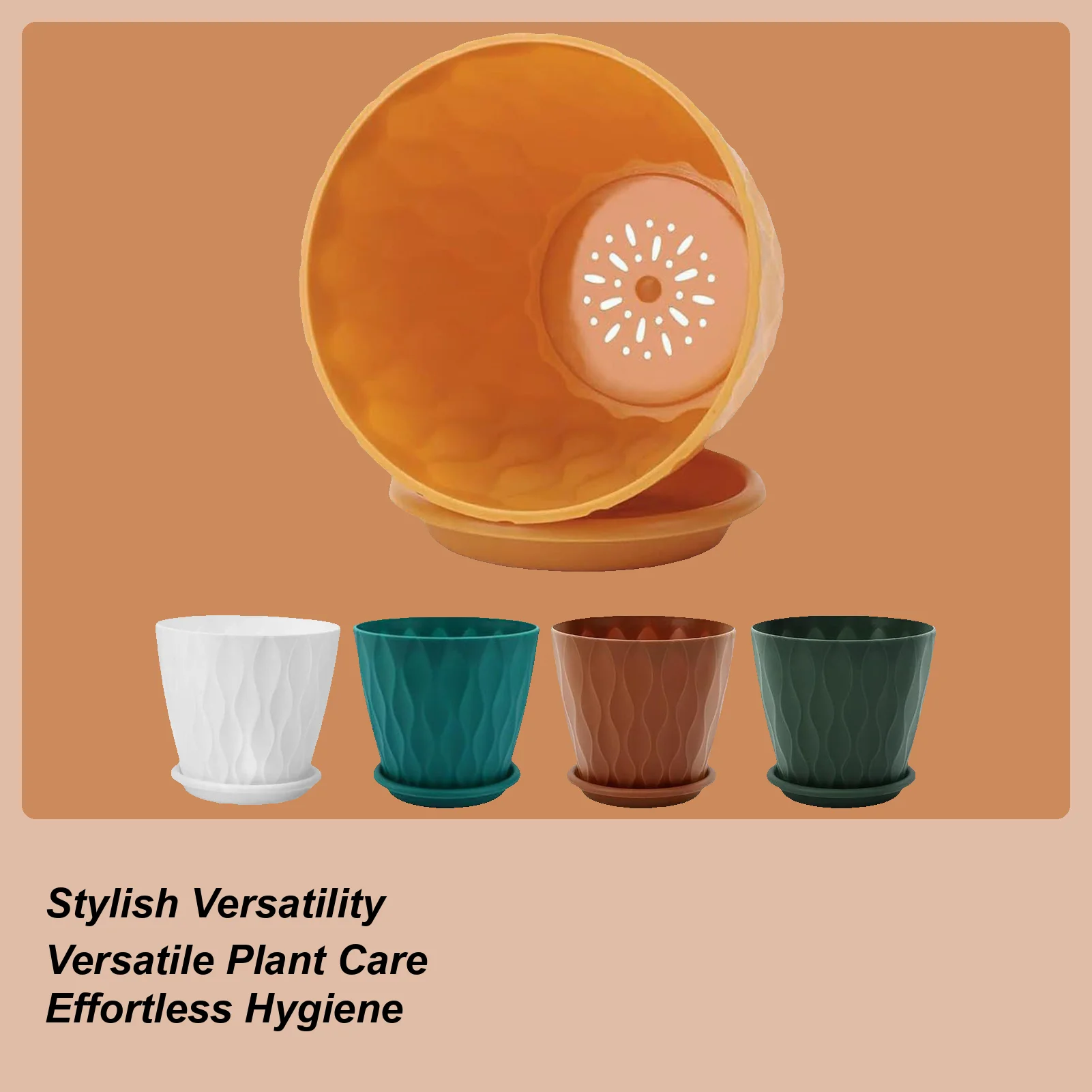 

Горшки для растений, домашний 5-компонентный уличный горшок с дренажем и блюдцем, горшок для растений в патио для внутреннего и наружного патио, окна, сада