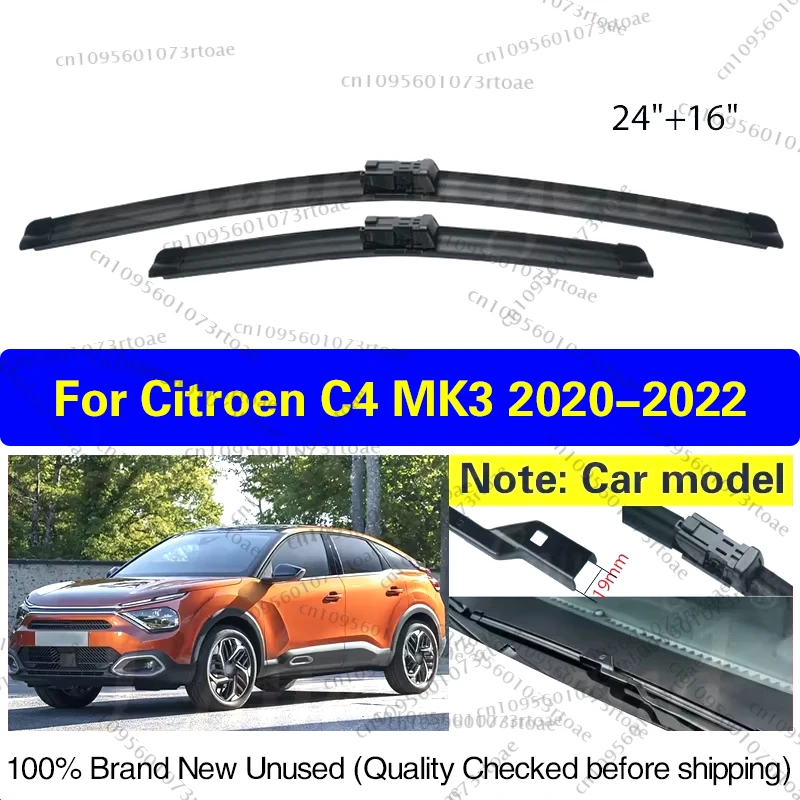 

Wiper Front Wiper Blades For Citroen C4 MK3 C4X C41 2020 2021 2022 Windshield Windscreen Window Brushes Car Accessories 24"+16"
