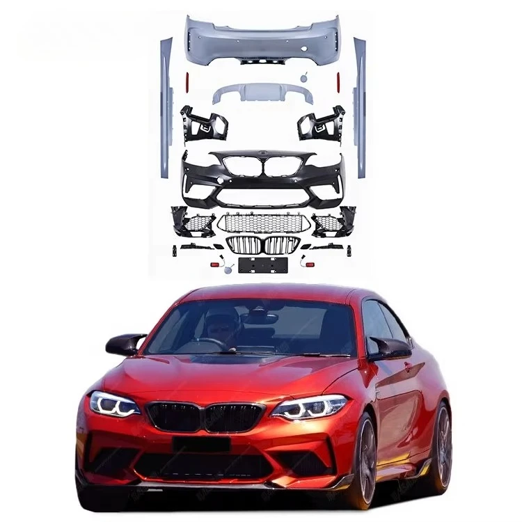 

M2C Передний бампер Боковые юбки Задний диффузор для M240 220i 225i 2 серии F22 F23 M2C Стиль PP Пластиковый комплект кузова