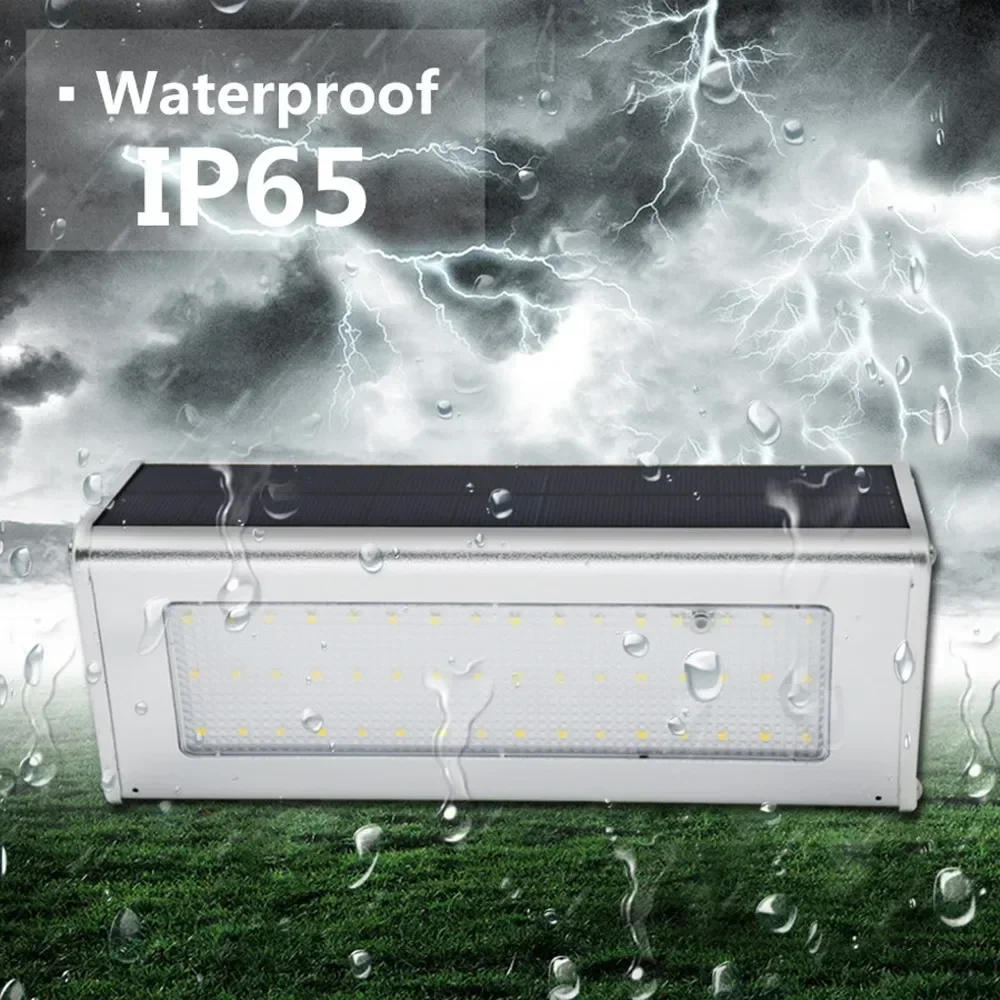 1100LM Solar 48Led Light Outdoor WaterProof Aluminum Radar Motion Sensor Lighting Lamp for Wall Security Yard Patio Fence Porch