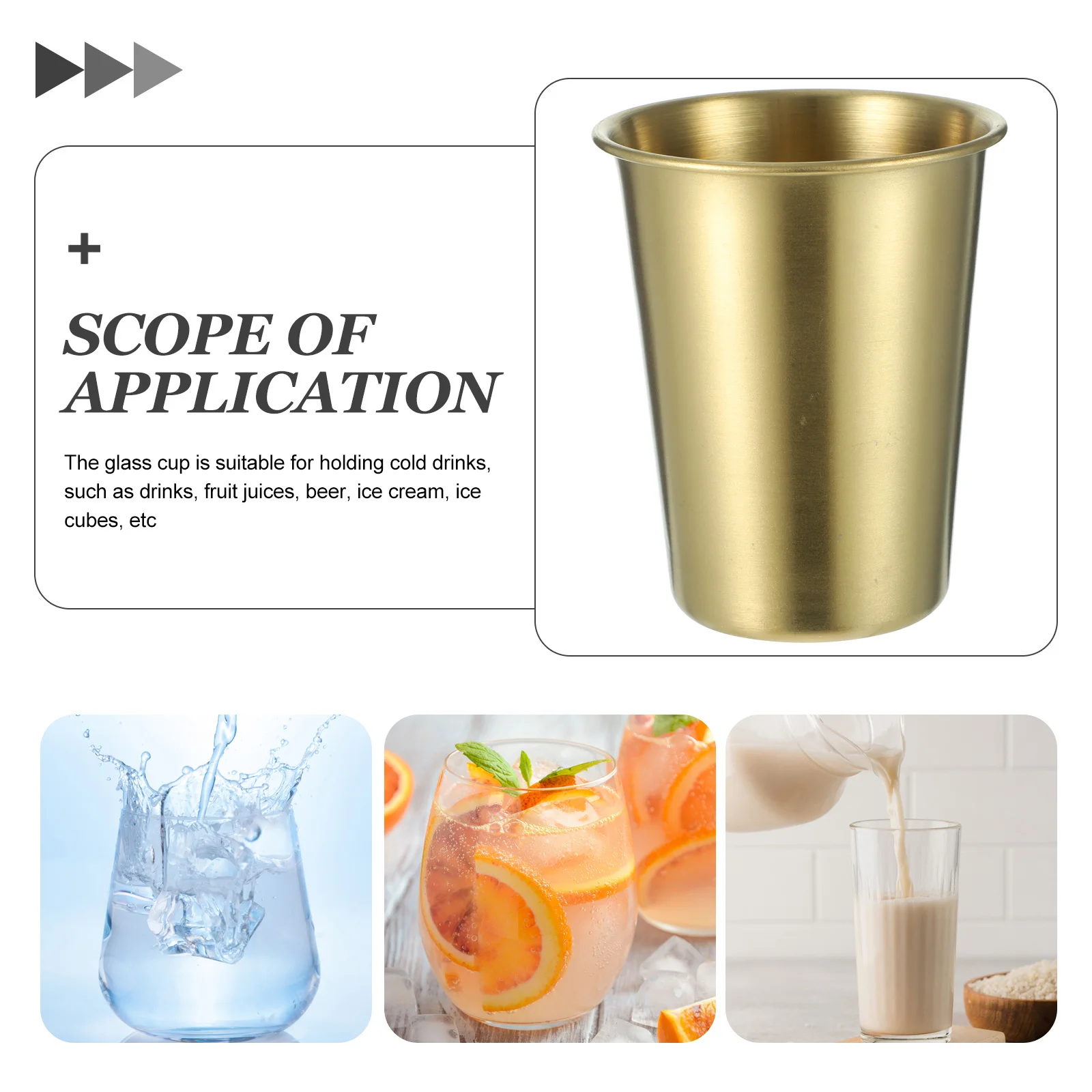 6 قطع الذهب الفولاذ المقاوم للصدأ كوب مجموعة معدنية المياه البيرة عصير فناجين القهوة للمنزل حزب الفولاذ المقاوم للصدأ شرب أكواب البيرة المطبخ #4