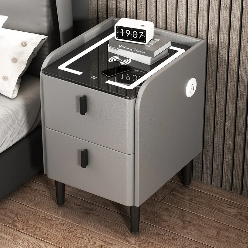 

Smart Bedside Table Modern Simple Multifunctional Charging Simple Bedroom Locker Light Luxury