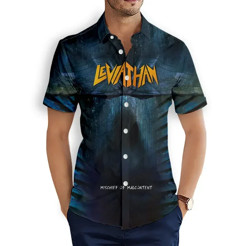 

CAVVING 3D Printed Leviathan Band Fashion Casual Shirts Men's Short Sleeves Loose Breathable Hawaii Shirts