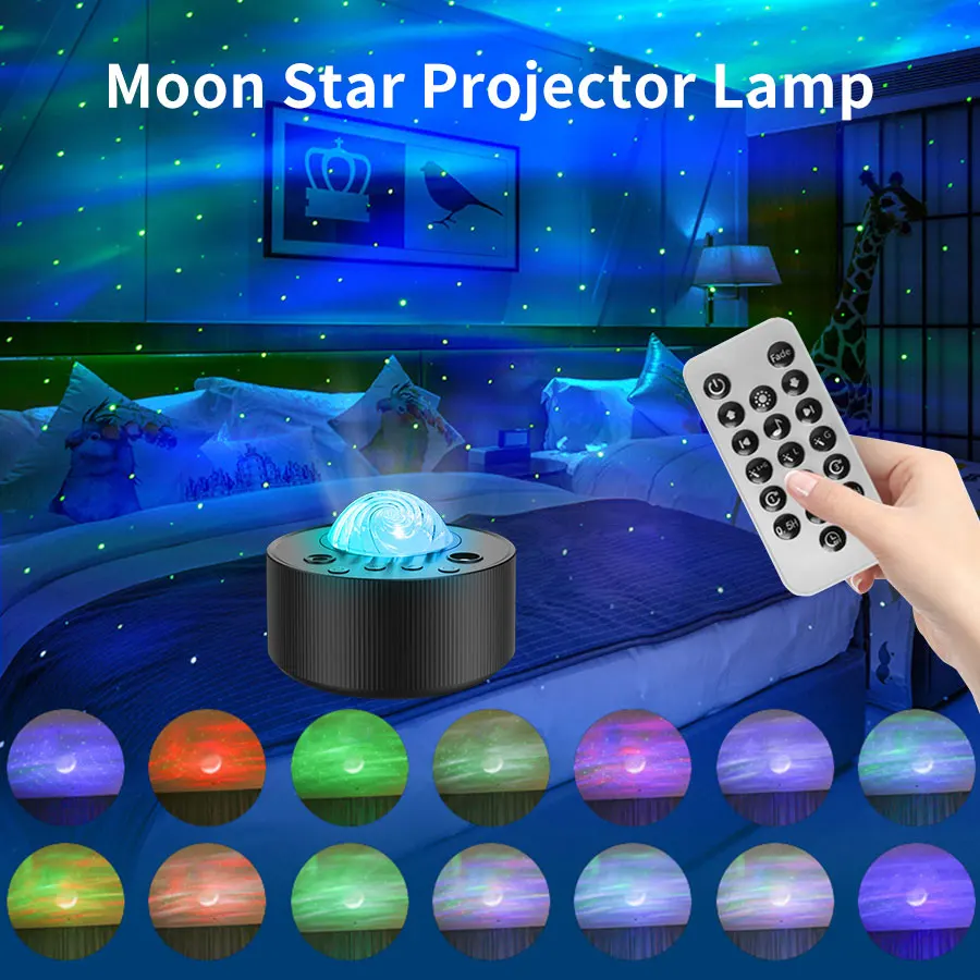 Northern Lights Galaxy Projection Lamp Aurora Moon Star Projector Night Light Music Laser Bluetooth Bedroom Decor Creative Gift