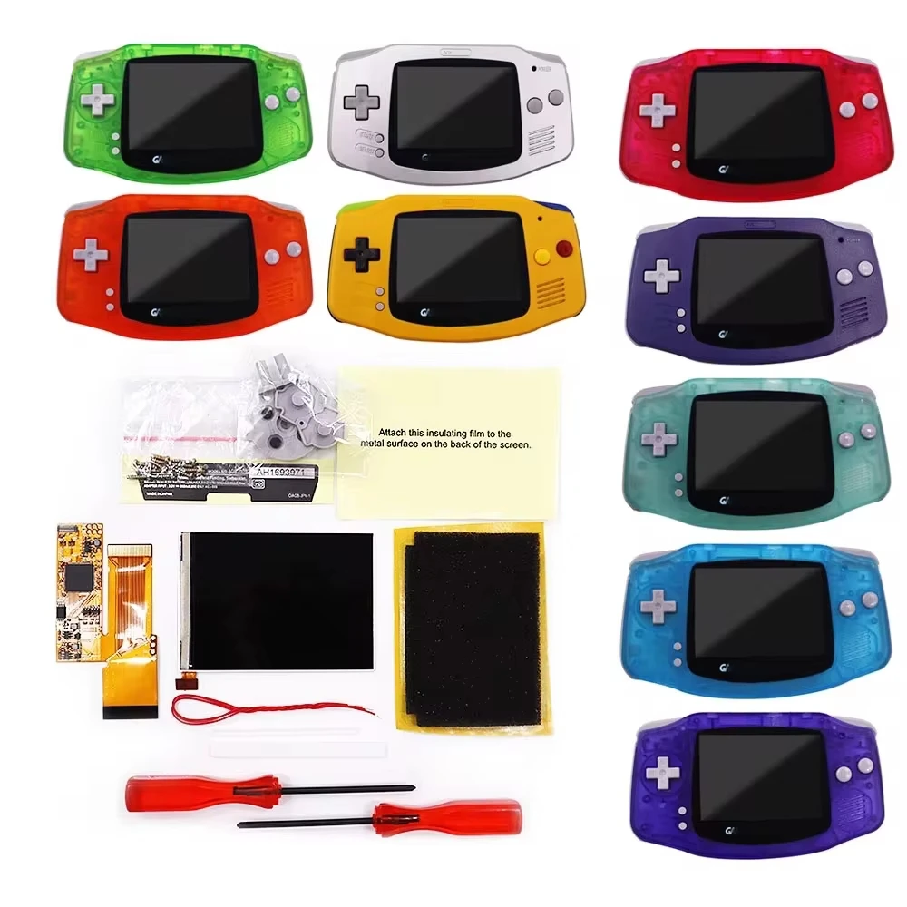 Hispeedido V2 IPS 10 Levels Brightness High Light Backlight LCD Screen Kit And Pre-cut Housing Shell For Game Boy Advance GBA