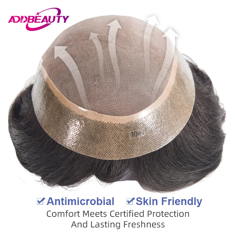 

New Wig Anti-Odor Men Toupee Human Hair Wigs Fine Mono PU Indian Human Remy Hair System Natural Human Hair Prosthesis With Knots