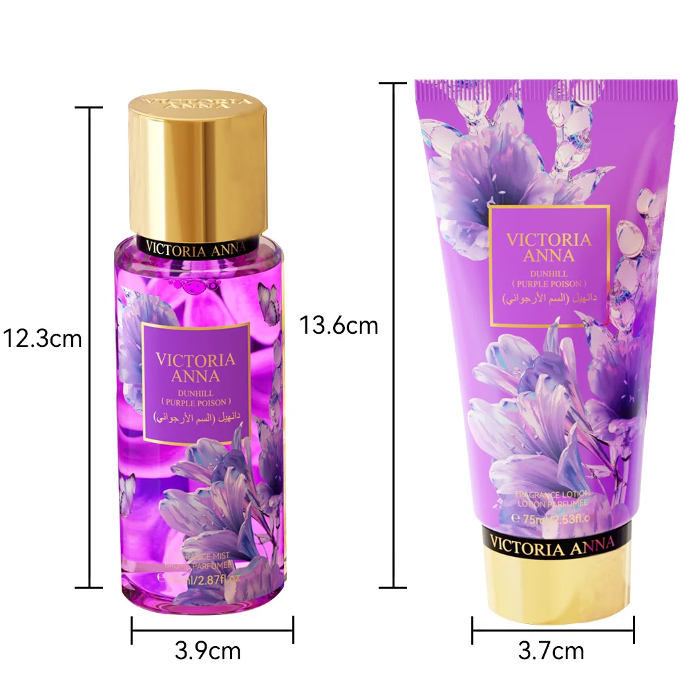 Victoria Anna Body Splash Flower Secret Body Mist Lasting Air Freshener Spray Fresh Floral Set Charm Deodorant Women Gift