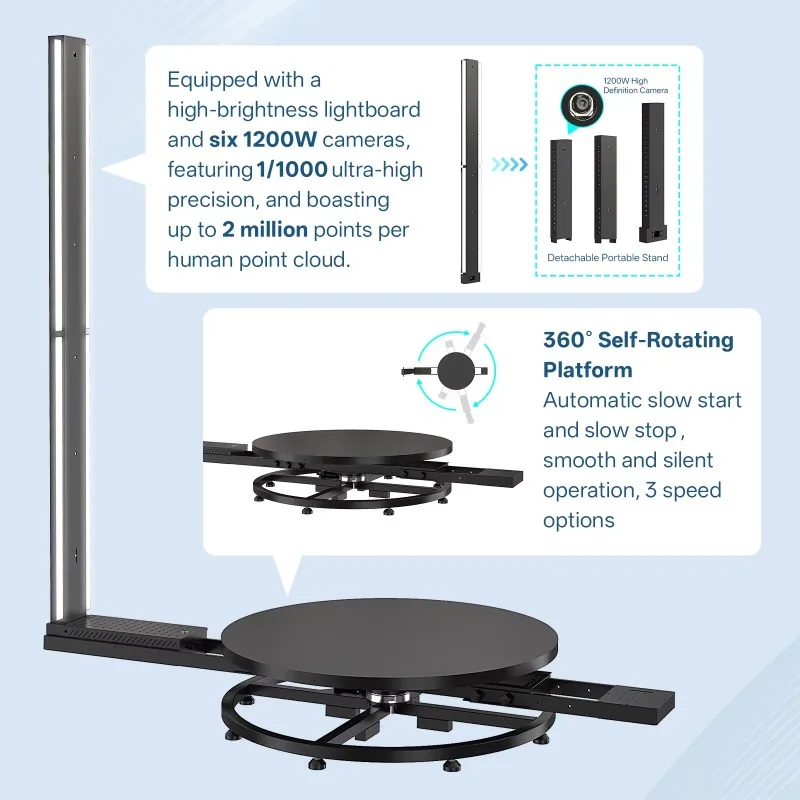 CHACKTOK 360 Fast Measurement 3D Scan People Full Body Photo Booth Human Body Scanner High Precision Full Color for 3D Printer