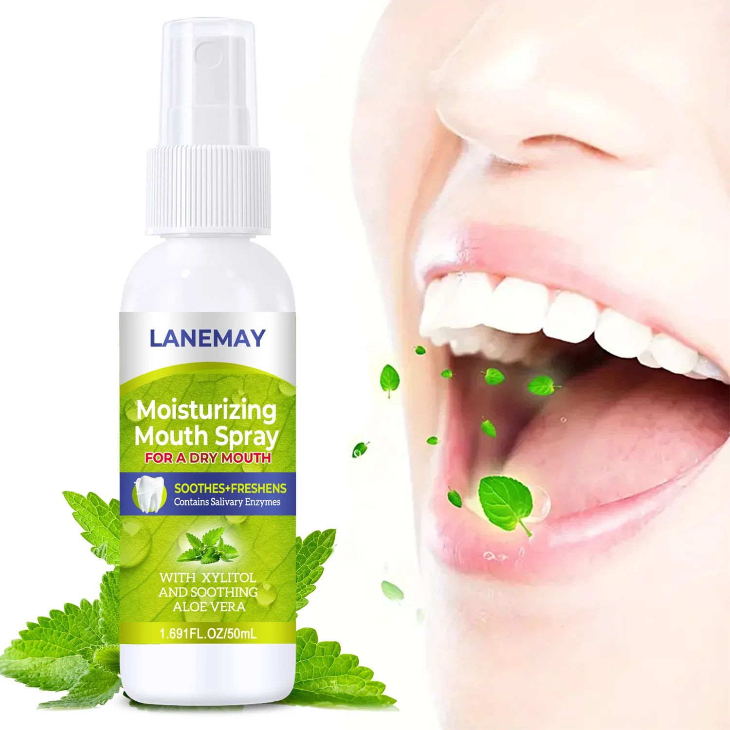 

Moisturizing Mint Flavor Mouth Spray – Soothing Fresh Breath Treatment Refresh and hydrate your mouth instantly.