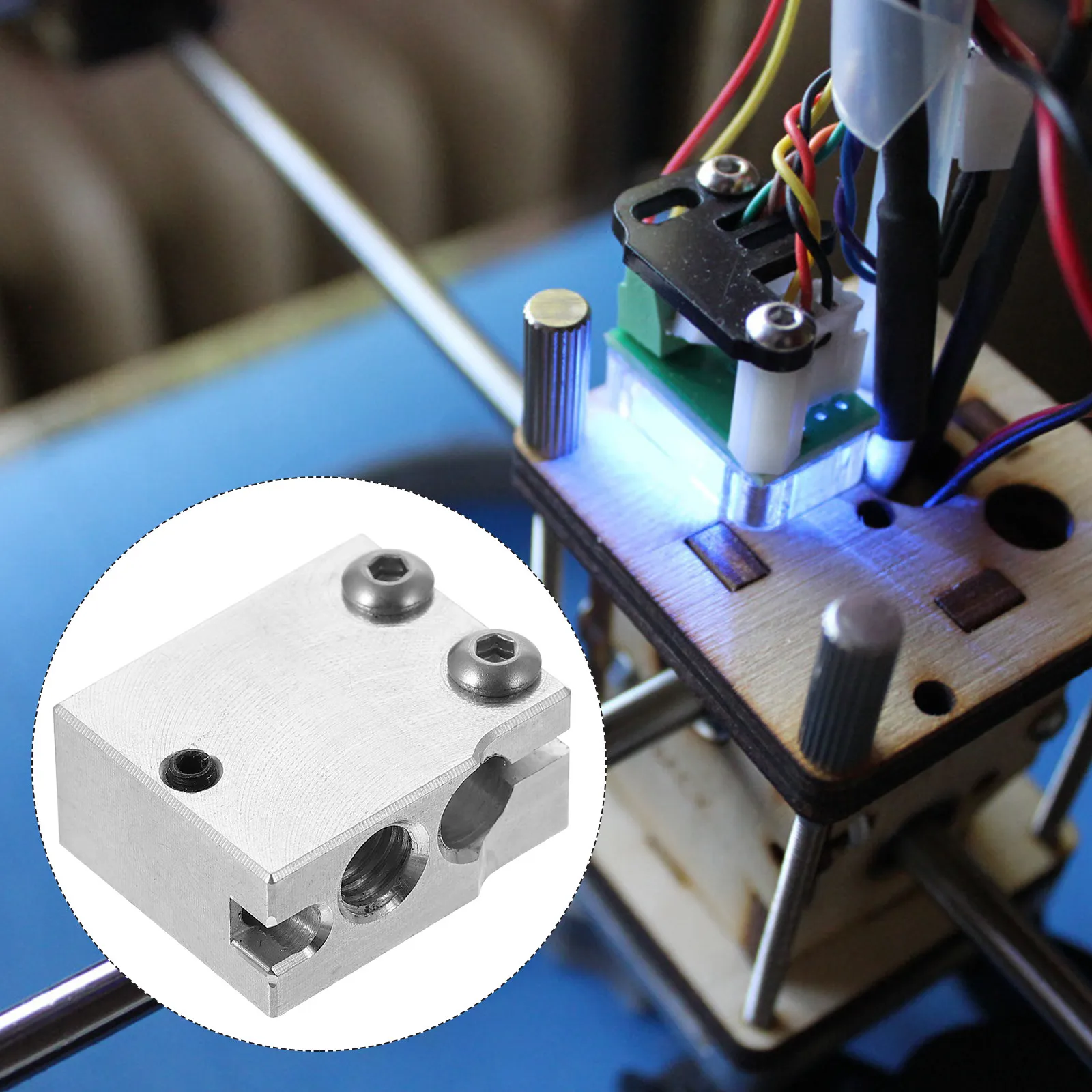 

1Pcs Aluminum Heater Heat Dissipation Stable Temperature for 3D Printer Hot End Extruder Nozzle Parts