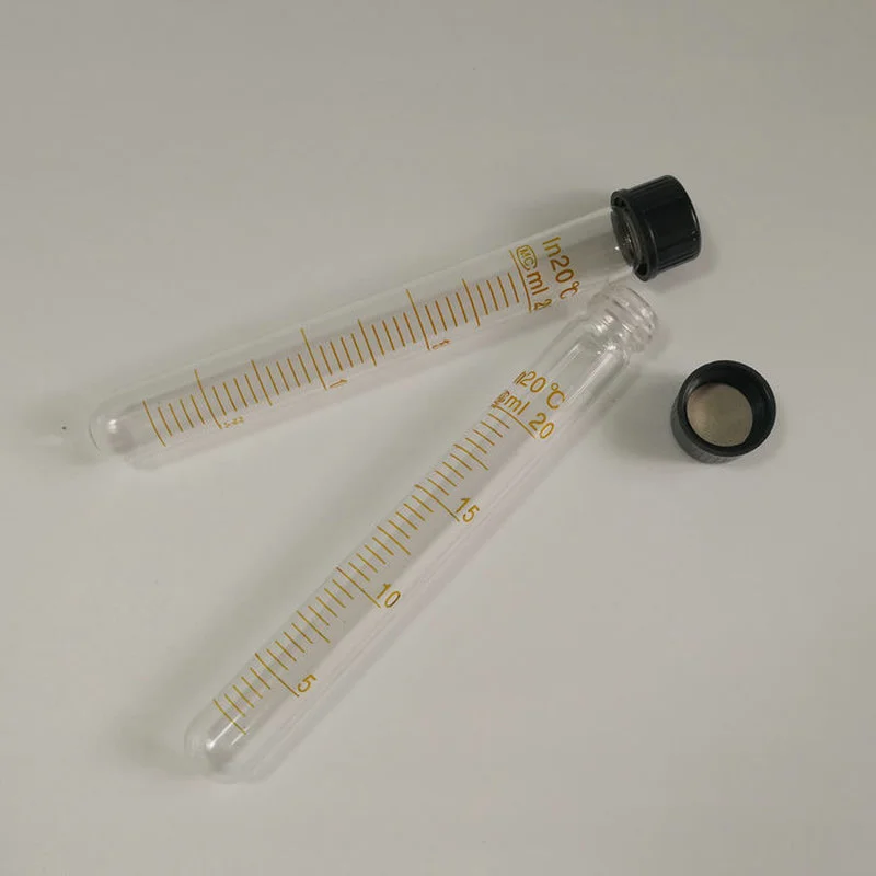 10Pcs/Lot 20ml Screw Top Graduated Glass Test Tubes Screw Caps With Silicon Rubber Liners Centrifuge Tube Autoclavable