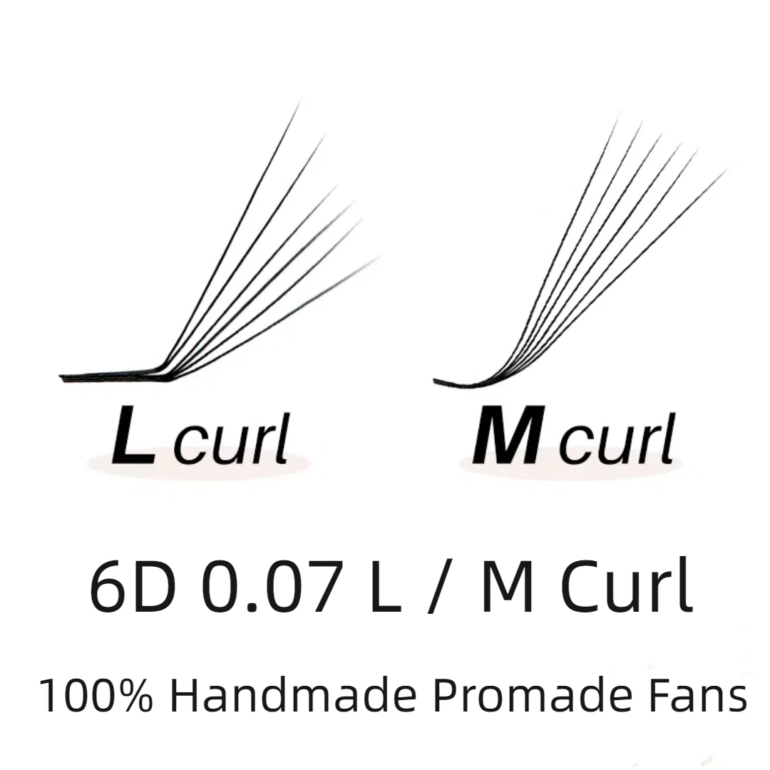 L M 500 Fans Lashes الكورية الإناث حزم حجم مسبقة الصنع الرموش ماكياج وهمية الفردية 6 ​ مروحة D Cilia لتمديد الرموش