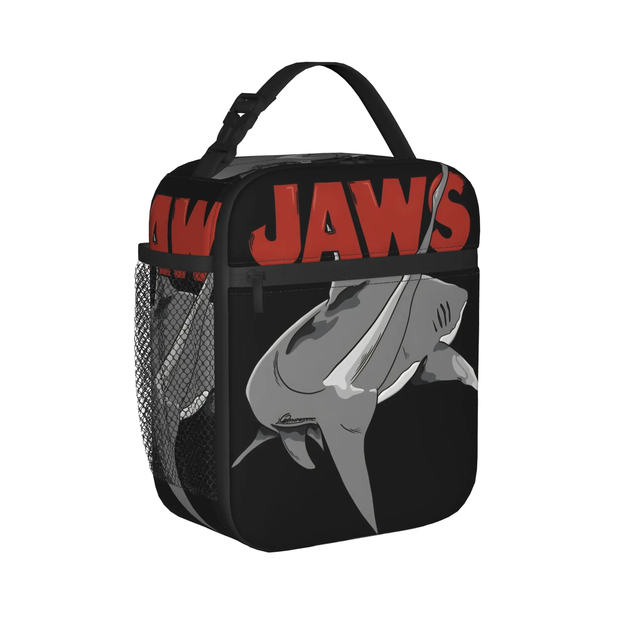 Jaws Gray Shark Lunch Bag  Casual Lunch Box For Girl Boy  Outdoor Picnic Cooler Bag Waterproof Thermal Lunch Bags