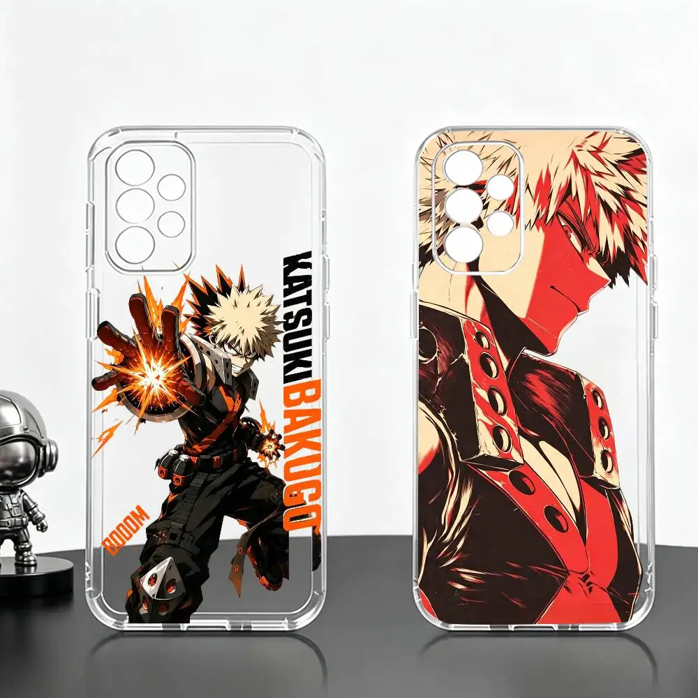 My H-Hero Katsuki-Bakugo  Phone Case Transparent Silicone Soft For Samsung S25,S24,S21,S22,S23,S30,Ultra,S20,Plus,Fe