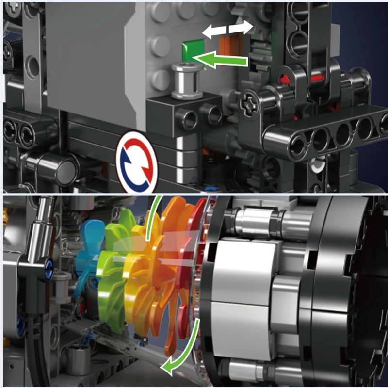 محرك كهربائي توربوجيت للسيارة الخارقة من مولد كينج |   لعبة محرك قابلة للبناء |   اللبنات MOC للبالغين |   1214 قطعة