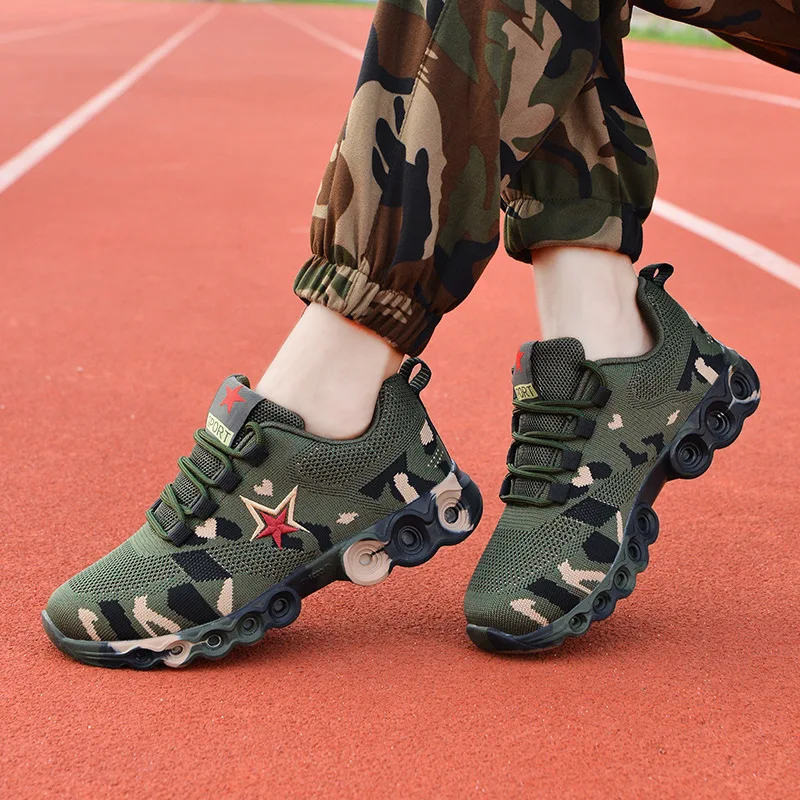 Casual Sports Shoes Men and Women Spring and Autumn 2022 New High Elastic Student Training Army Green Sports Shoes Tide