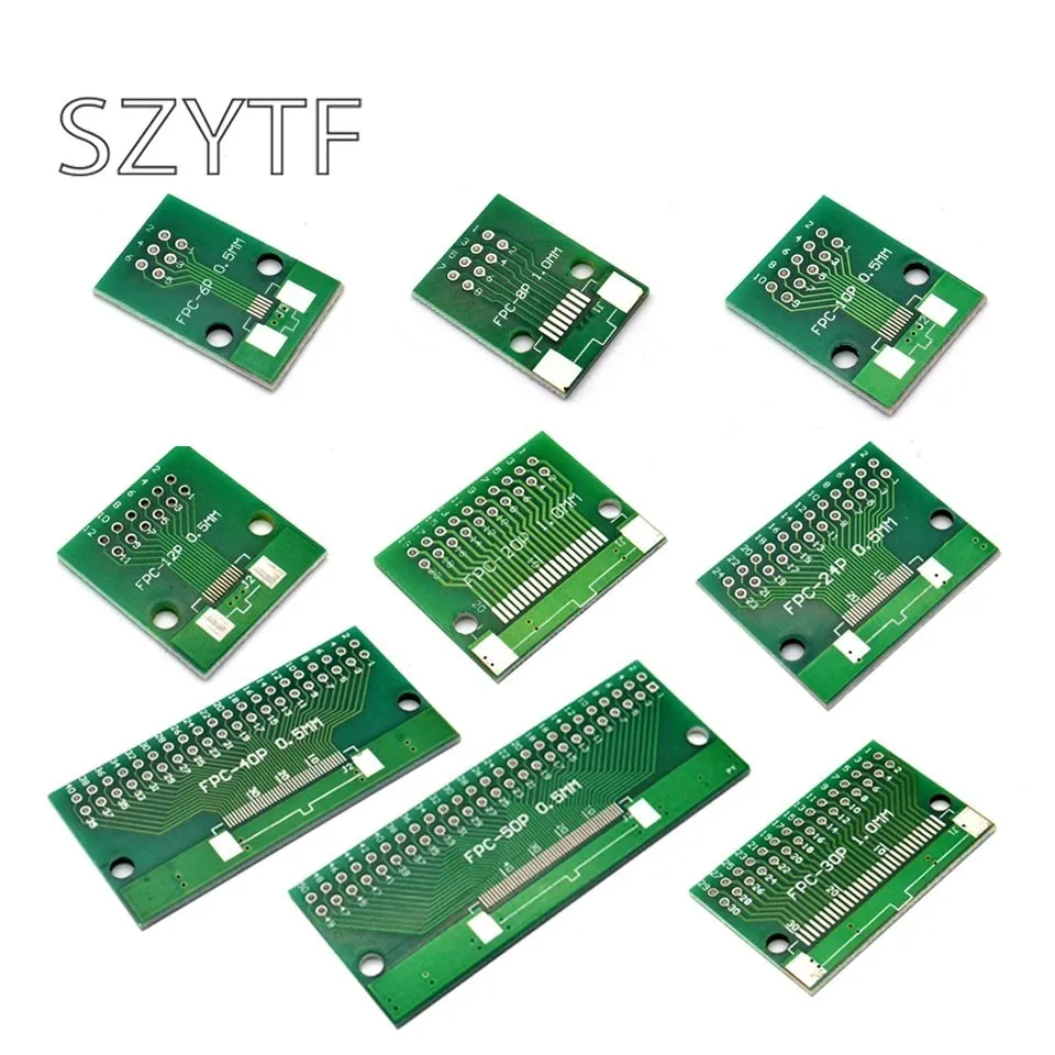 Double Side 0.5mm 1mm 6/8/10/12/20/24/30/40 Pin to DIP 2.54mm FPC/FFC SMT Adapter Socket Plate PCB Board Connector DIY KIT