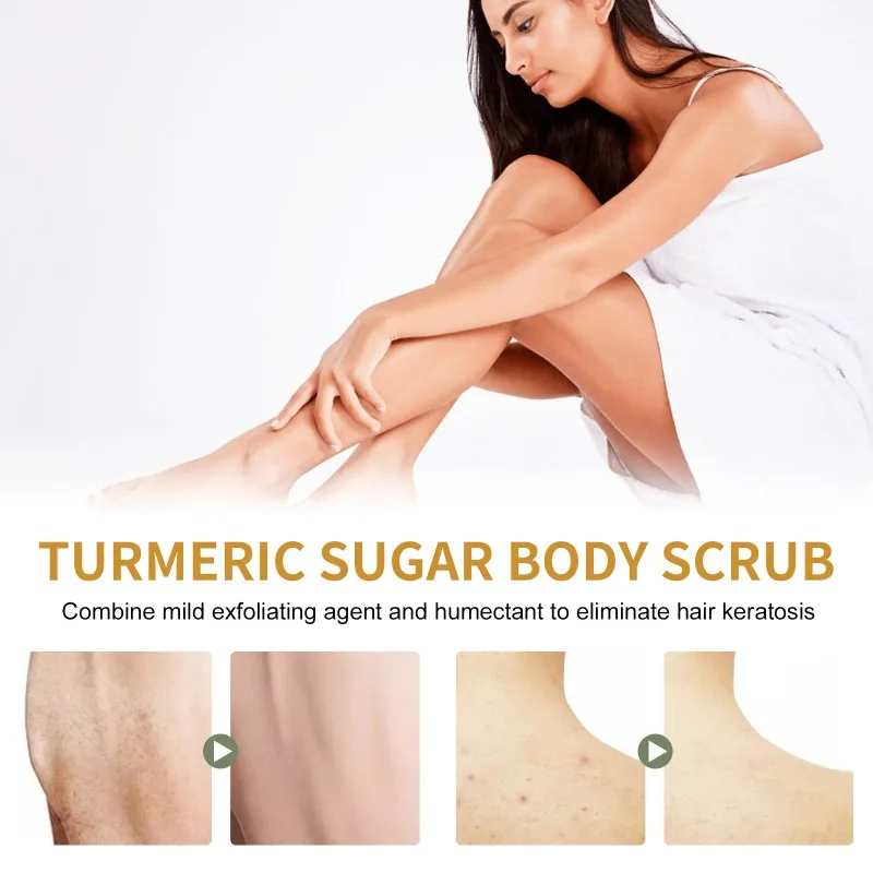 Turmeric Body Scrub Delicate Skin Improves Rough Lightens Acne Marks Deep Cleans Whitens Skin