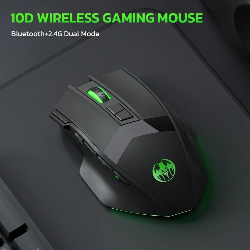 Dual Mode Mechanische Maus 5,1 + 2,4G Drahtlose Bluetooth Maus Tragbare Wiederaufladbare Maus 4800DPI Ergonomische Computer Gaming Maus – Detail 1