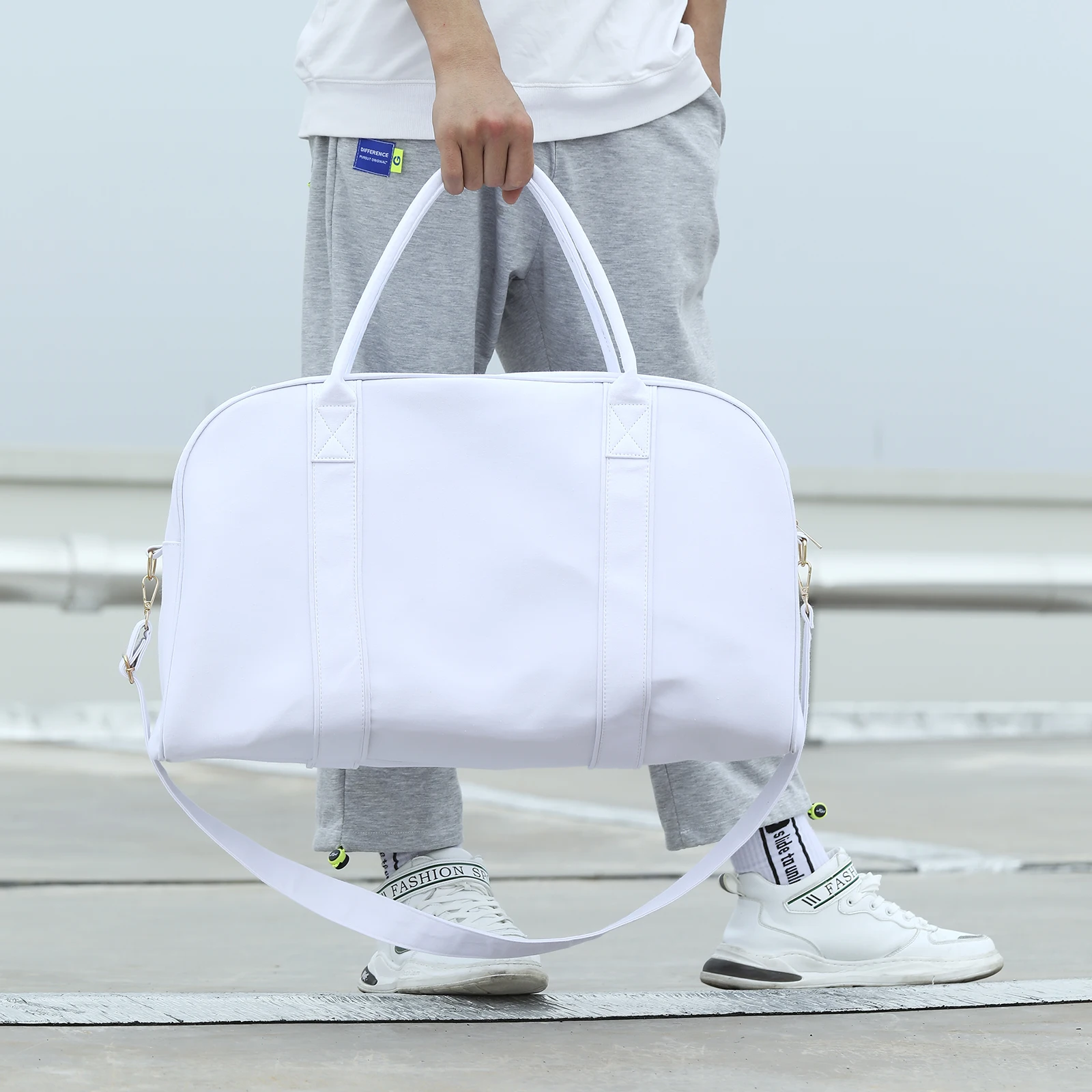 Sac de sport en toile pour hommes et femmes, sac de voyage solide avec monogramme, idéal pour les vacances, le week-end