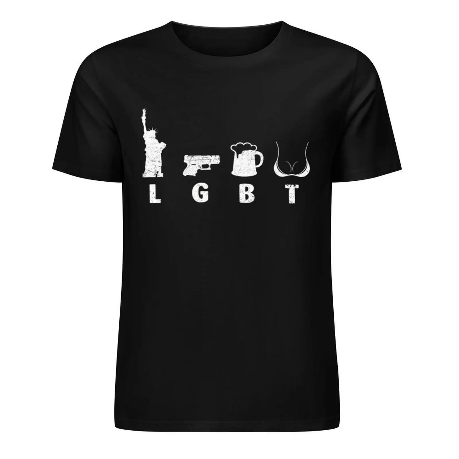 Funny Liberty Gun Beer Tshirt LGBT T-Shirt vintage t shirts anime figures plain black t shirts men