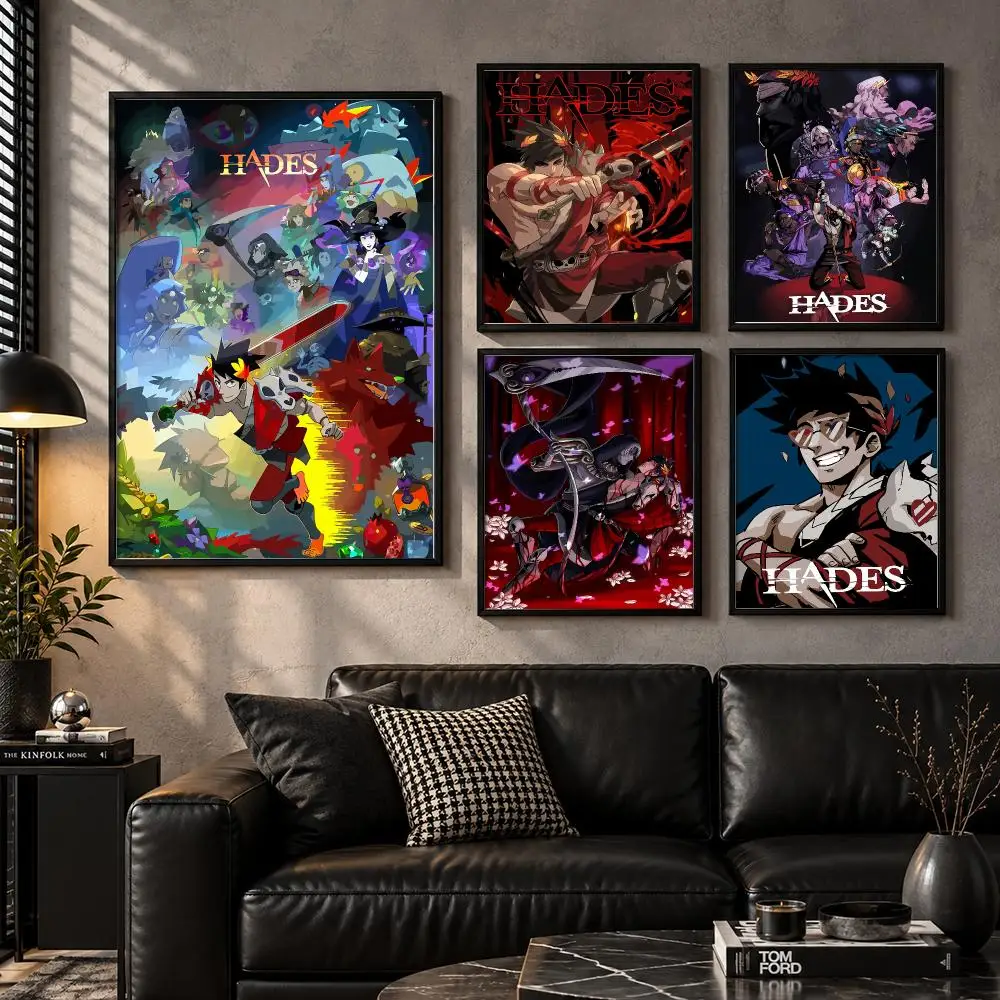 Games H-Hades Game Poster Wall Art Sticker For Living Room Bedroom Bar Home Decor Mural Painting Decoration