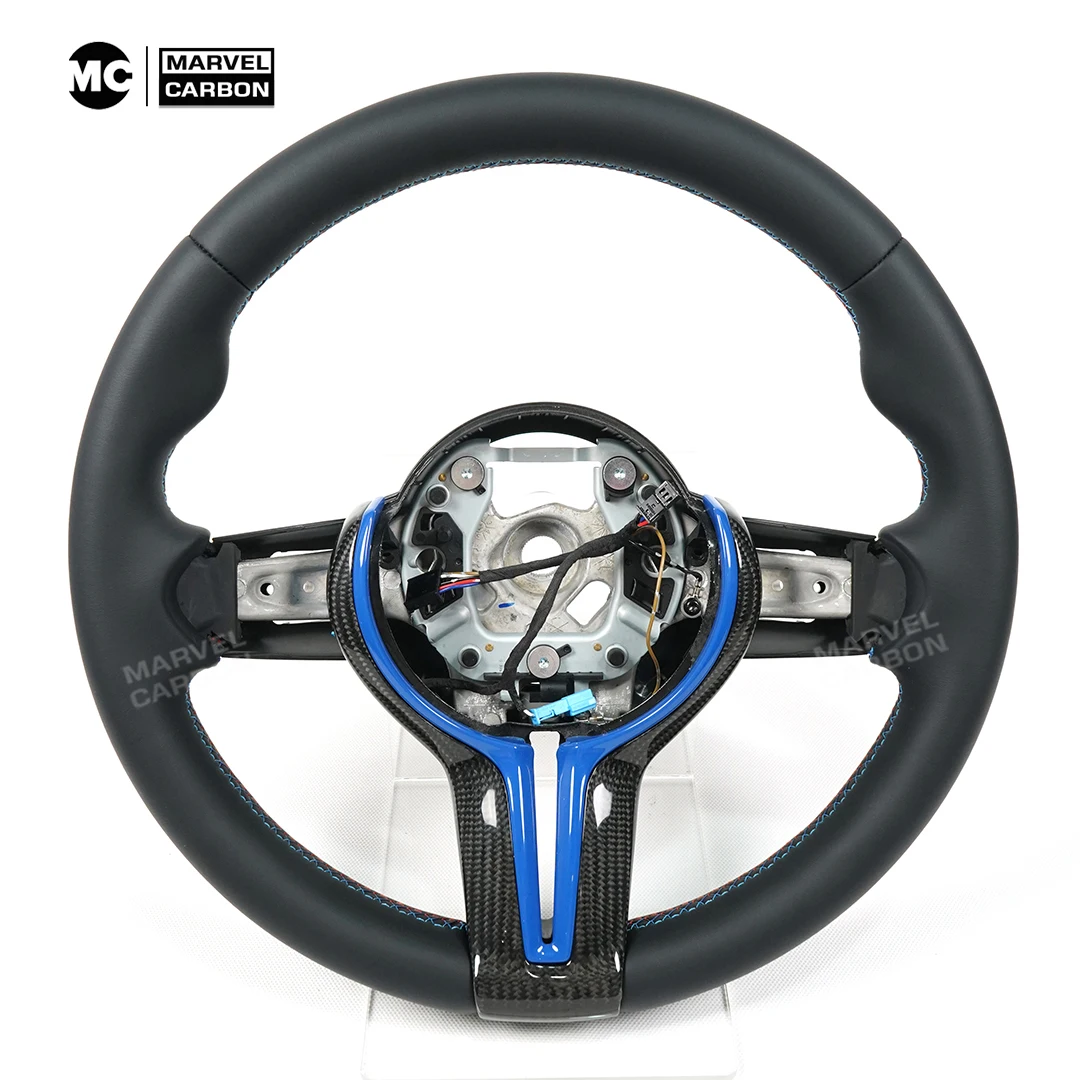 

OHC Плоский кожаный руль для BMW с трехцветной строчкой, прямая доставка, без безопасности
