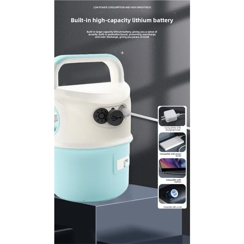 LED String Lights, Ambient Camping Lights, Outdoor Flashlight, Long-Lasting Power Bank, Hook-Equipped Tent Light