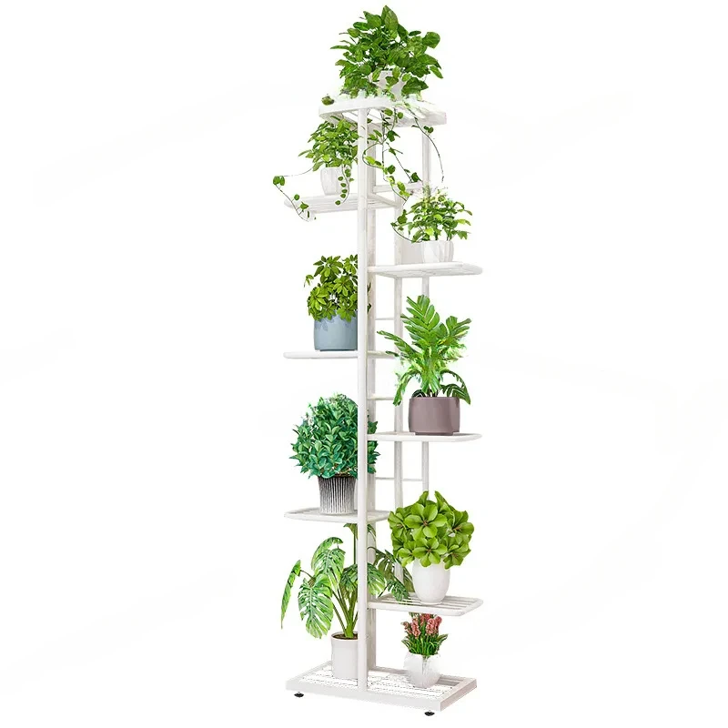 Simple Wrought Iron Floor-To-Ceiling Nordic Indoor Outdoor Living Room Pot Multi-Layer Storage Balcony Flower Stand