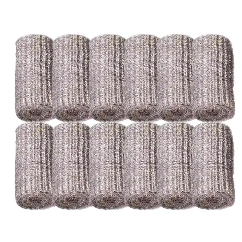 Steel Wool Scrubbers 12X Scrubbing Pads Household Cleaning Tool Multipurpose Scrubbers for Cleaning Dishes Pans Pots Grills